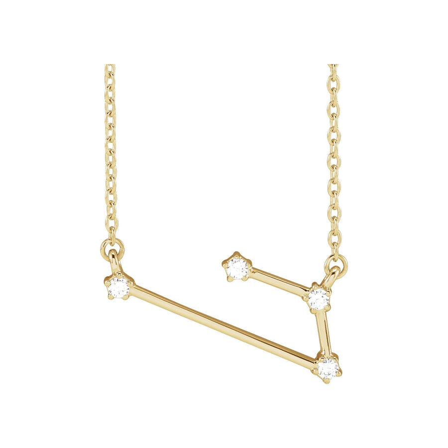 Diamond Zodiac Constellation Necklace Yellow Gold: Aries