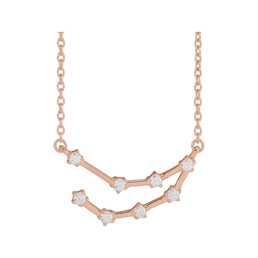 Diamond Zodiac Constellation Necklace Rose Gold: Capricorn