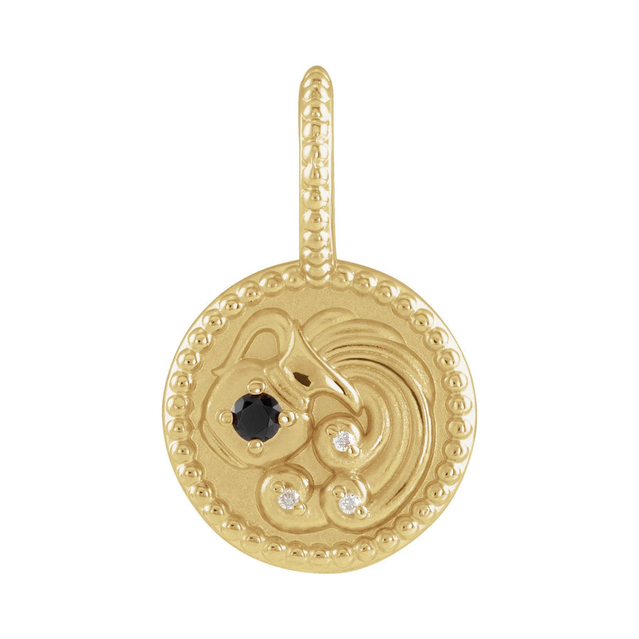 Gold and Diamond Zodiac Charm Aquarius Yellow Gold