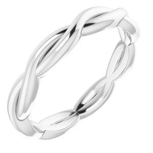 Woven Stackable Band White Gold