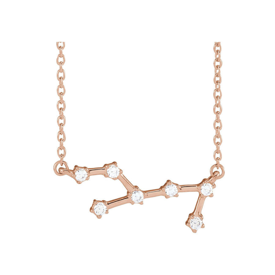 Diamond Zodiac Constellation Necklace Rose Gold: Virgo 