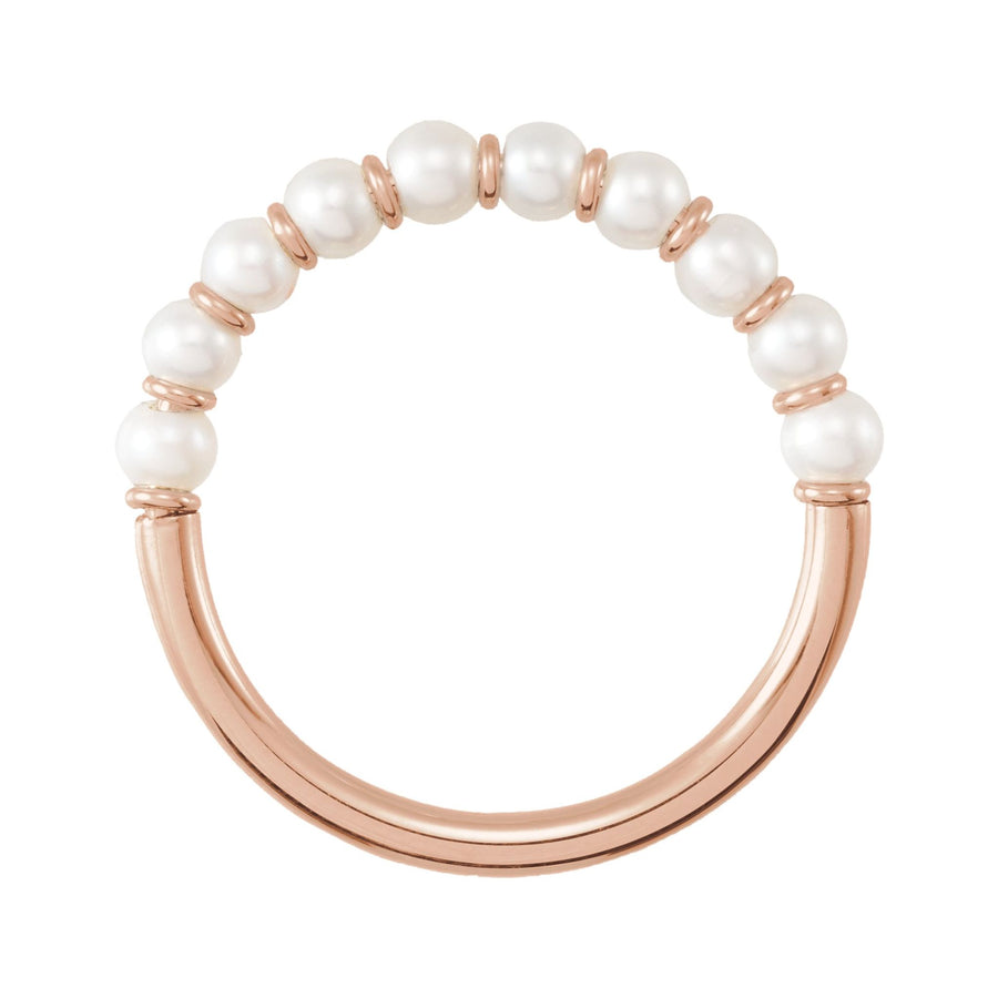 Pearl and Gold Ring Rose Gold