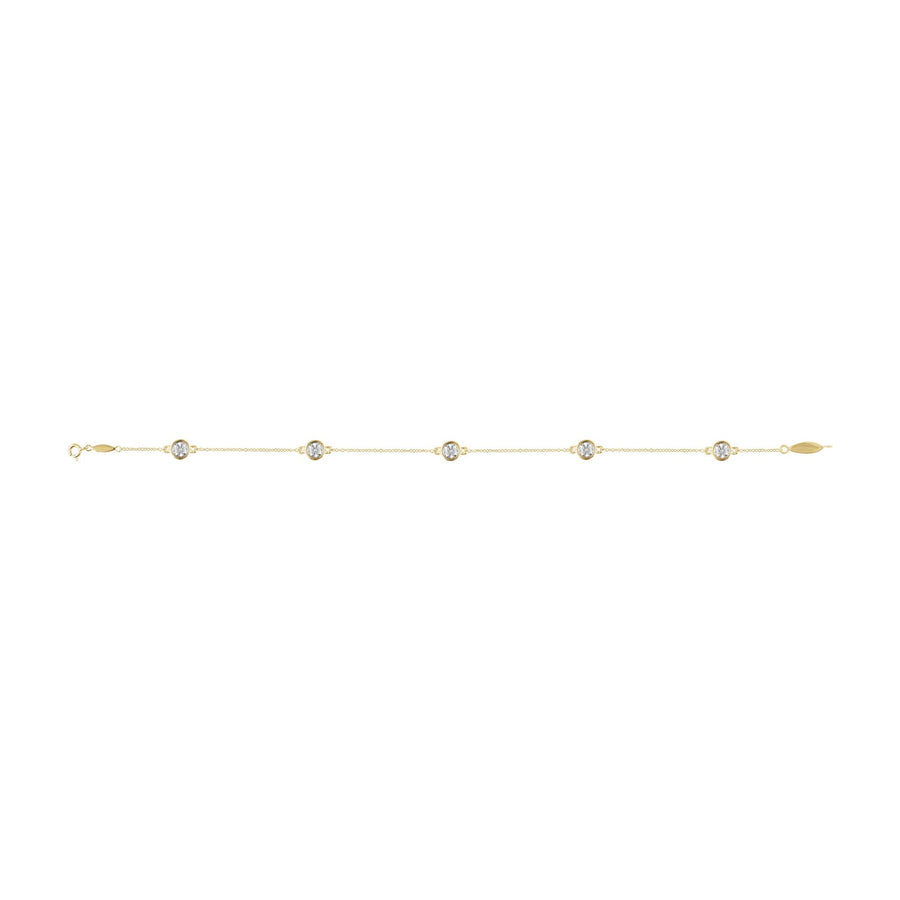 Diamond Bezel-Set Station Bracelet Yellow Gold