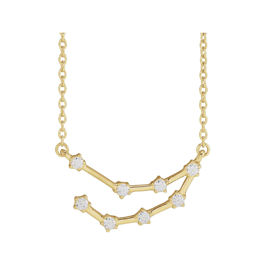 Diamond Zodiac Constellation Necklace Yellow Gold: Capricorn