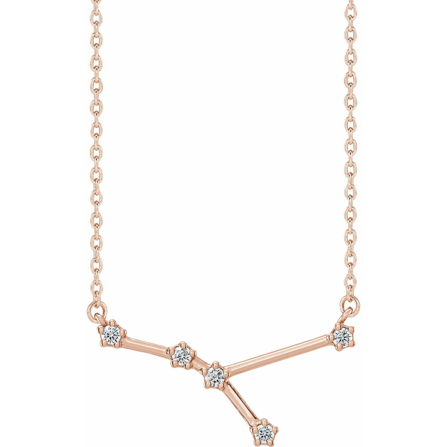 Diamond Zodiac Constellation Necklace Rose Gold: Cancer  