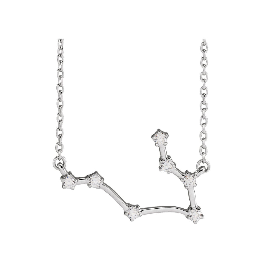 Diamond Zodiac Constellation Necklace White Gold: Gemini