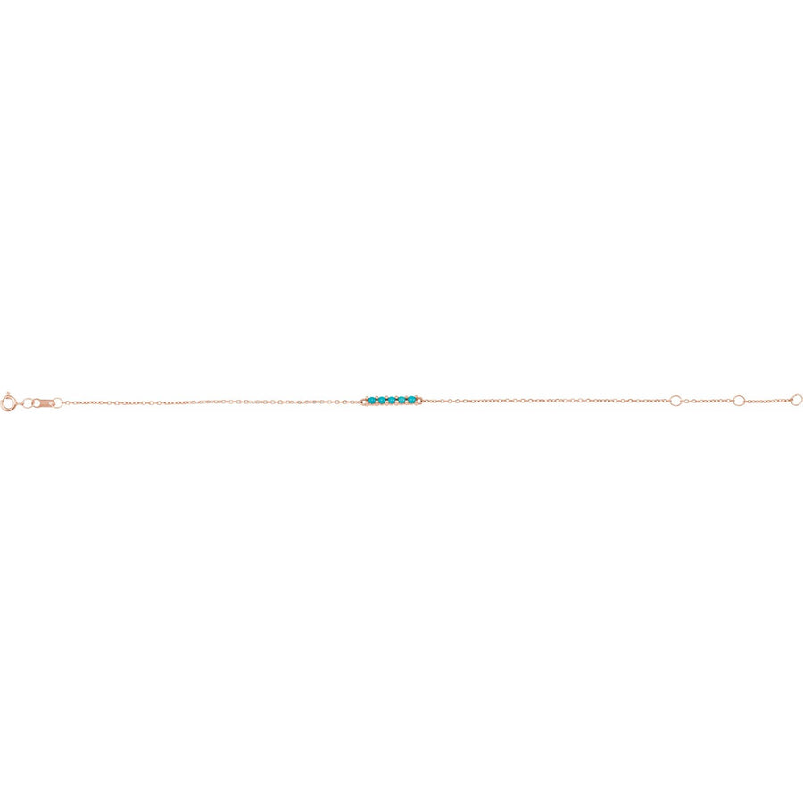 Gold Turquoise Bar Bracelet Rose Gold