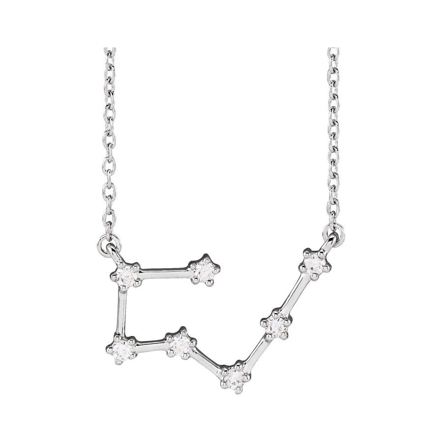 Diamond Zodiac Constellation Necklace White Gold: Taurus