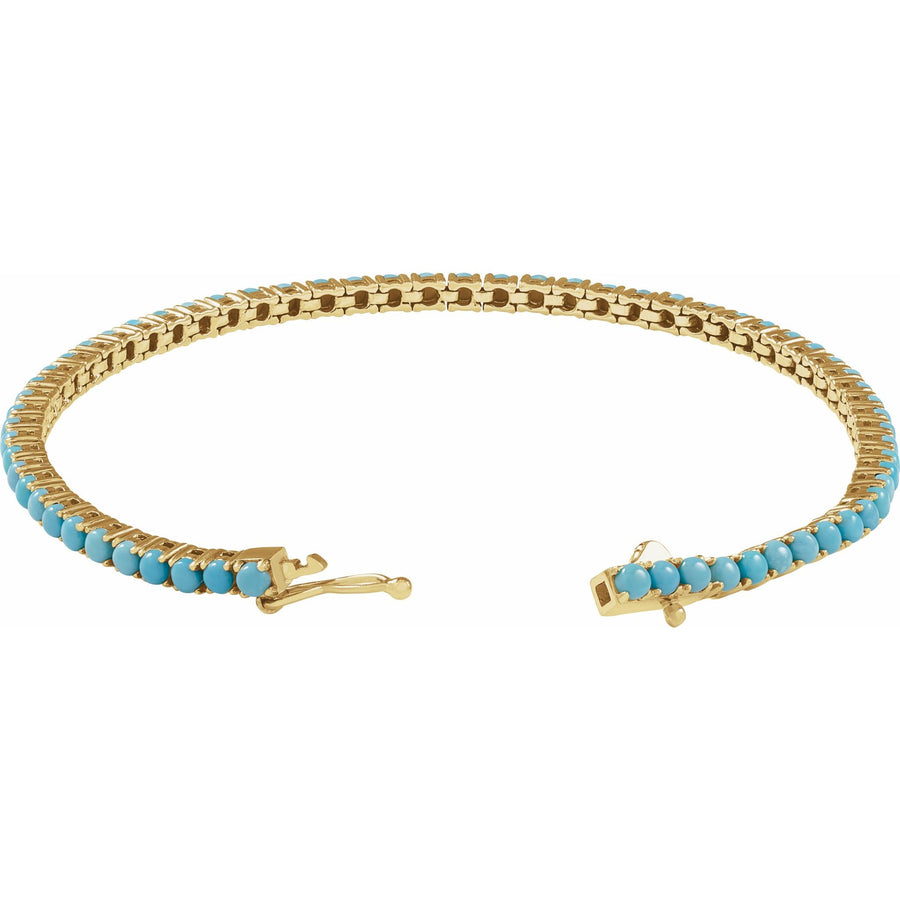 Turquoise Tennis Bracelet Yellow Gold