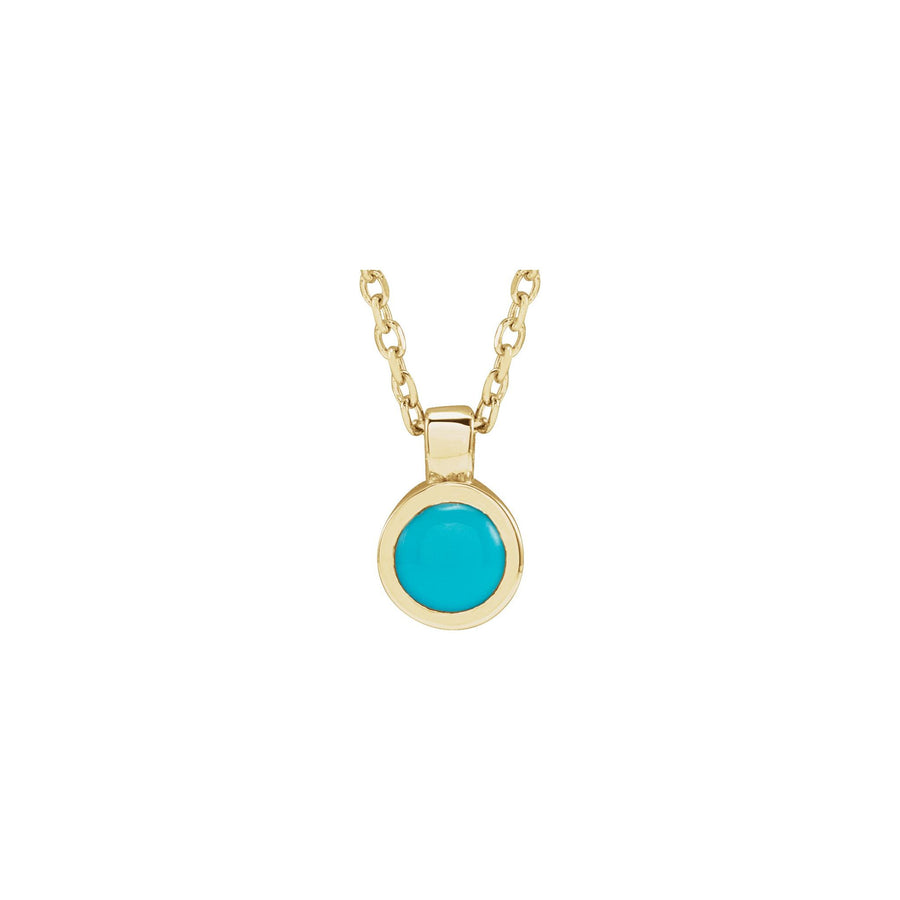 Turquoise Bezel-Set Necklace Yellow Gold