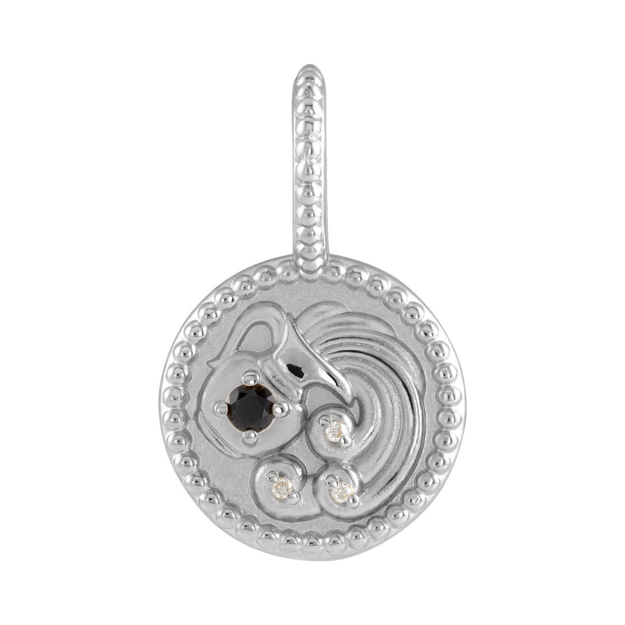 Gold and Diamond Zodiac Charm Aquarius White Gold