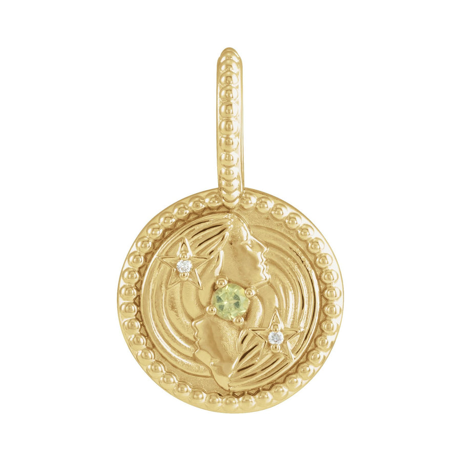 Gold and Diamond Zodiac Charm Gemini Yellow Gold