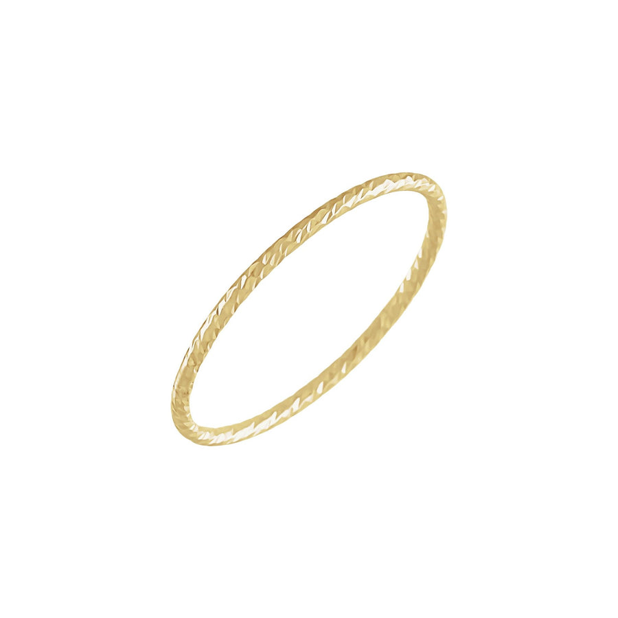 Gold Hammered Stackable Ring Yellow Gold