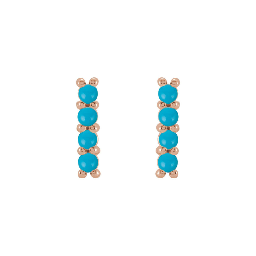 Gold Turquoise Bar Earrings Rose Gold