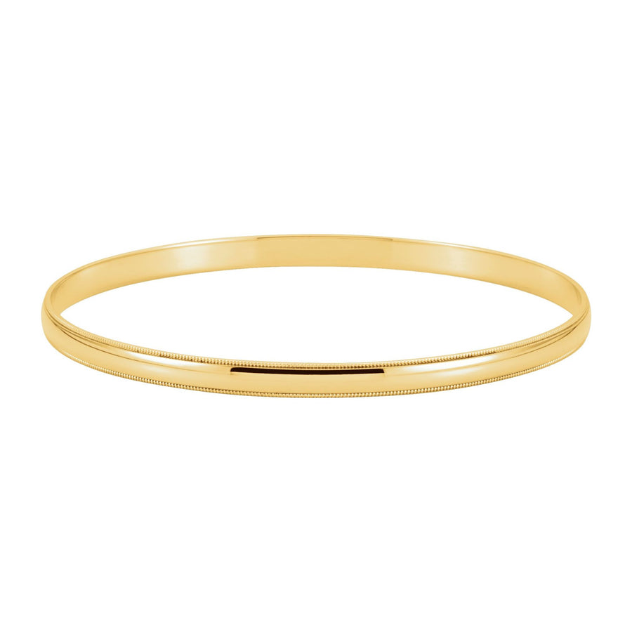 Gold Milgrain Edge Bangle Bracelet Yellow Gold