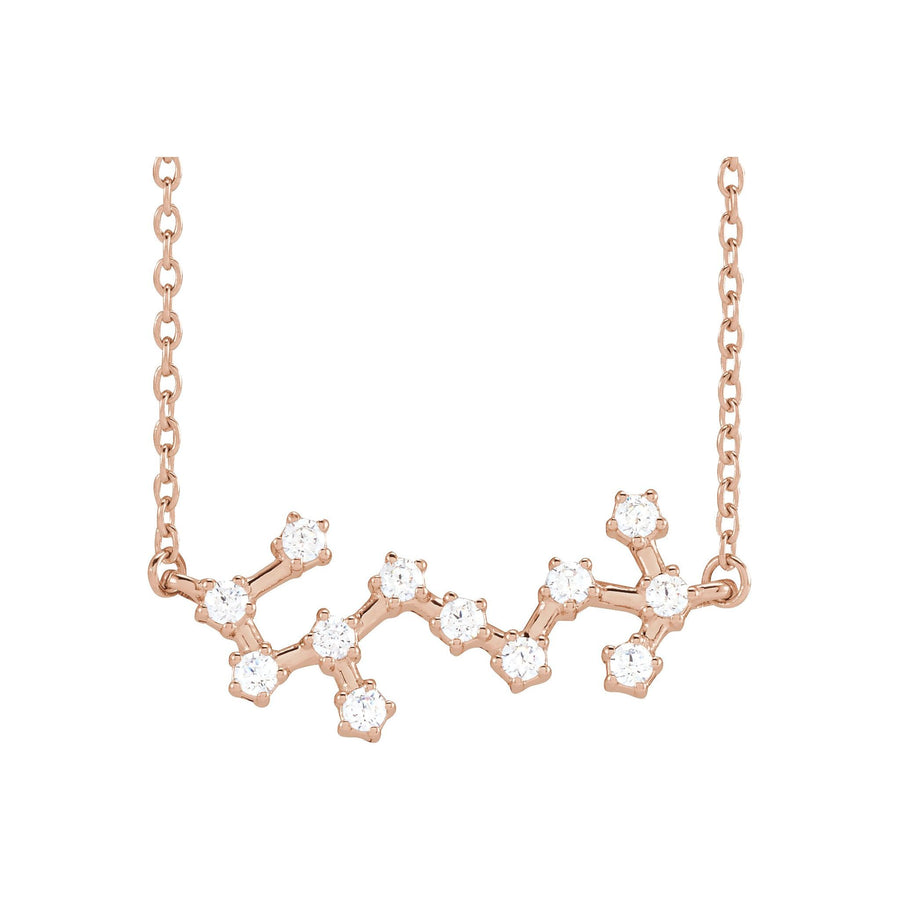 Diamond Zodiac Constellation Necklace Rose Gold: Scorpio