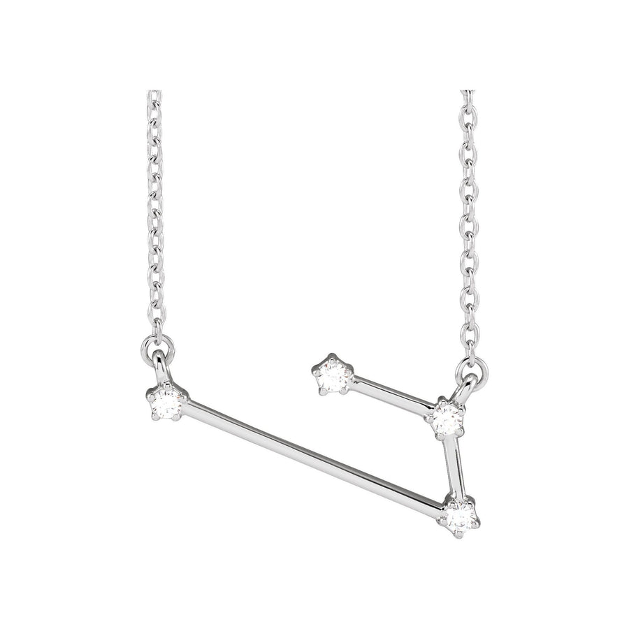 Diamond Zodiac Constellation Necklace White Gold: Aries