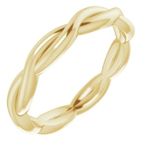 Woven Stackable Band Yellow Gold