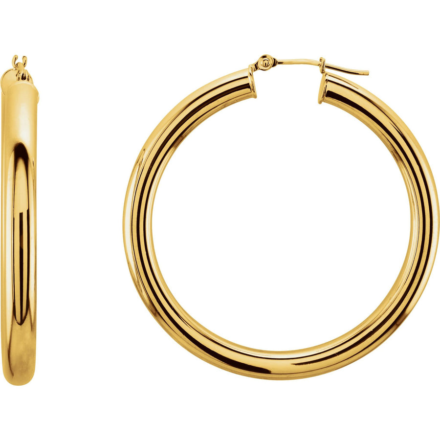 Yellow Gold Gold Tube Hoop Earrings