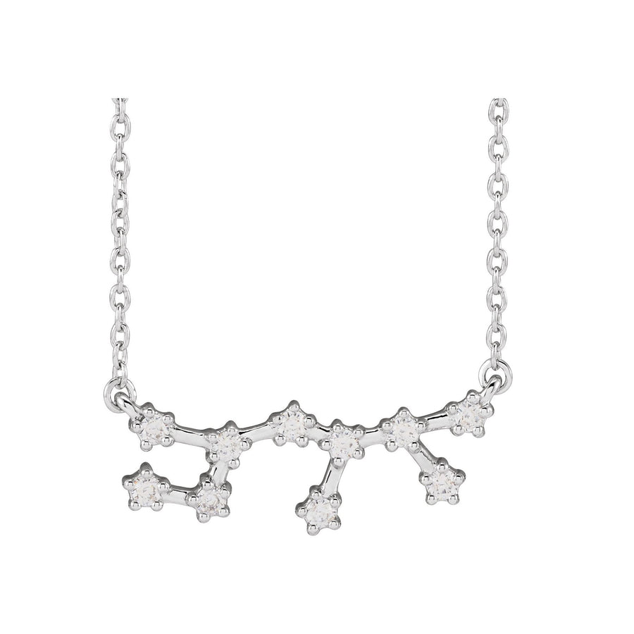 Diamond Zodiac Constellation Necklace White Gold: Sagittarius 