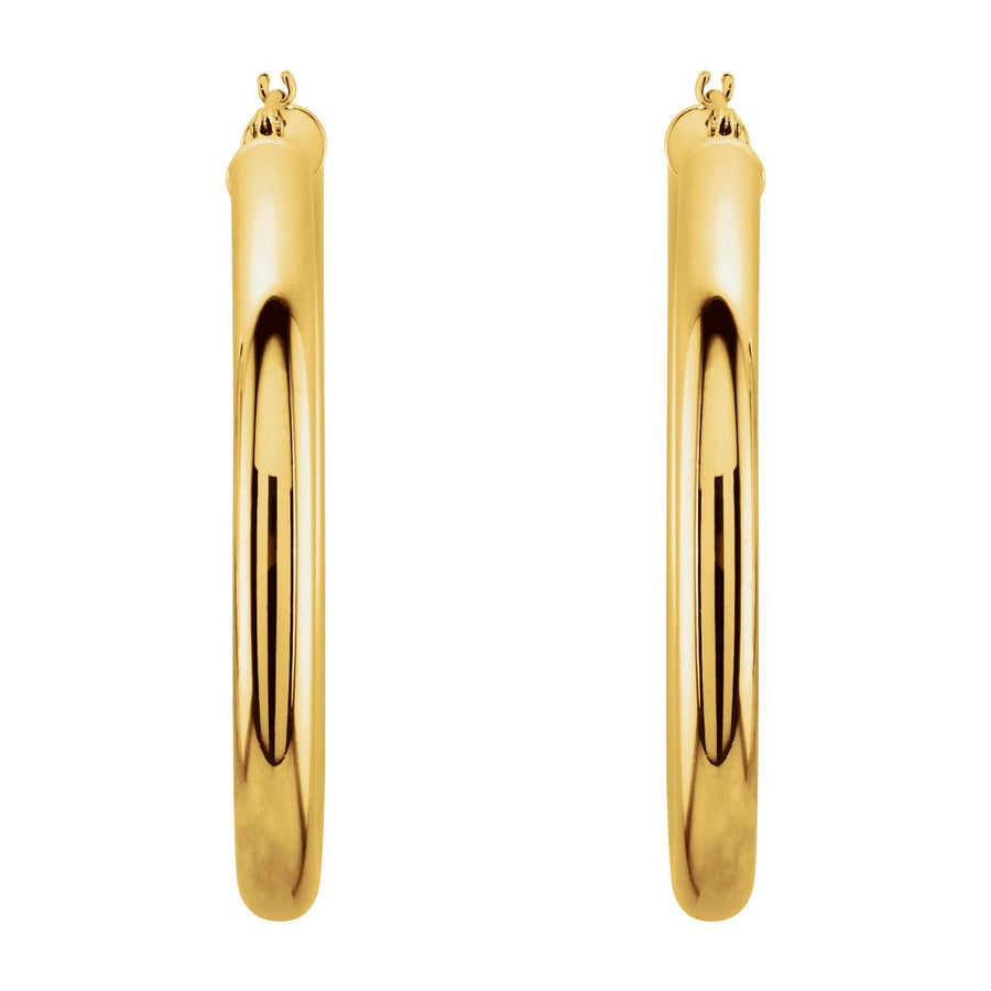 Yellow Gold Gold Tube Hoop Earrings