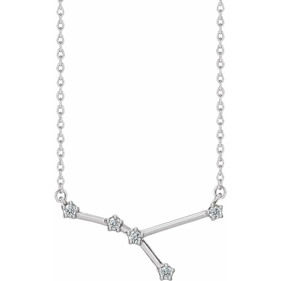 Diamond Zodiac Constellation Necklace White Gold: Cancer  