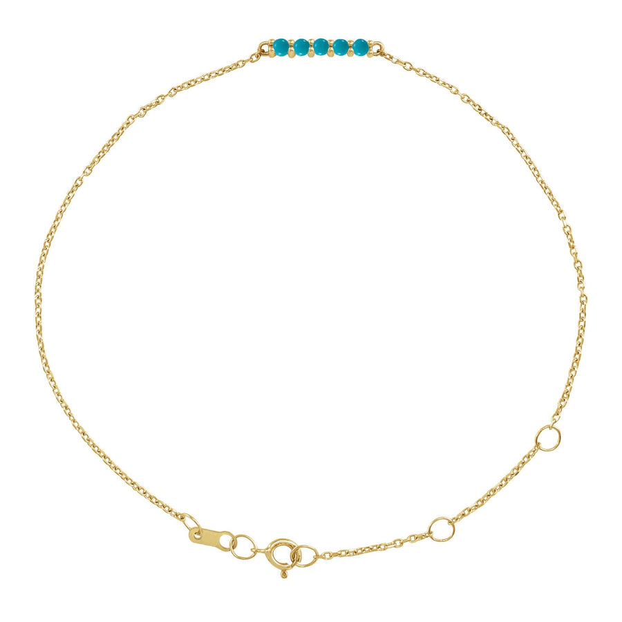 Gold Turquoise Bar Bracelet Yellow Gold