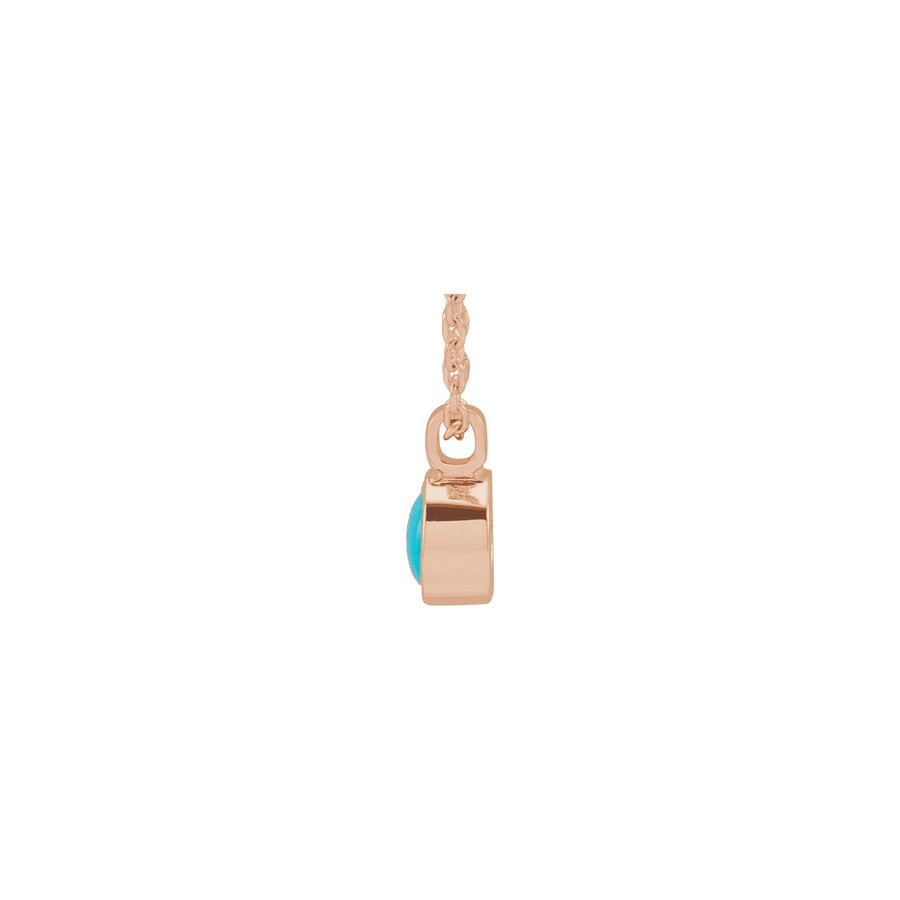 Turquoise Bezel-Set Necklace Rose Gold