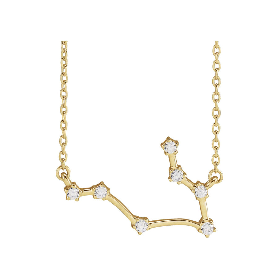 Diamond Zodiac Constellation Necklace Yellow Gold: Gemini