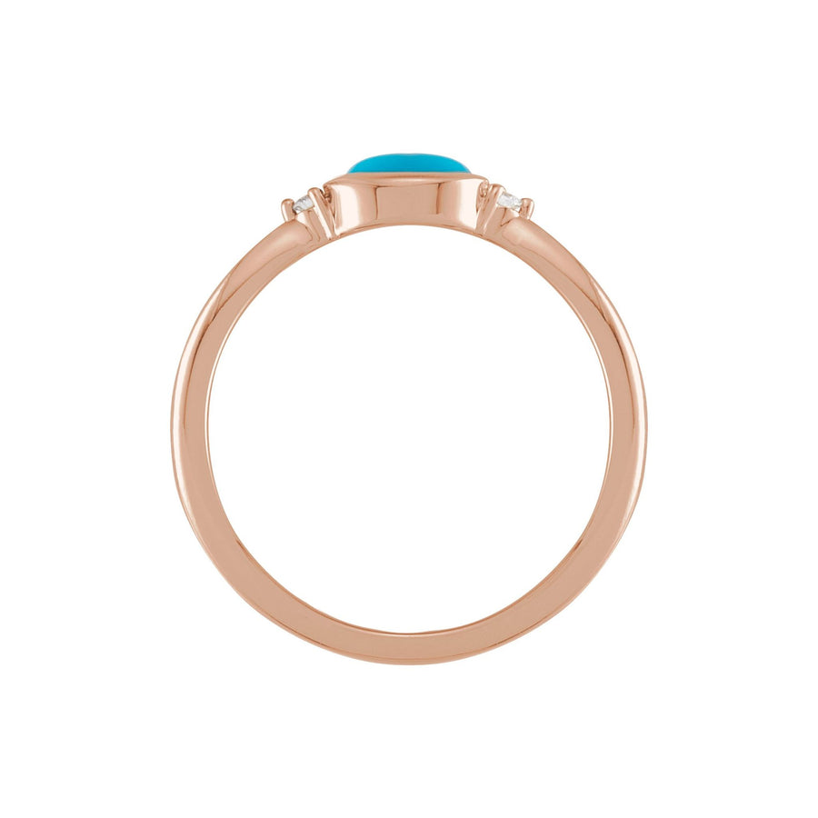 Oval Turquoise & Diamond Ring Rose Gold