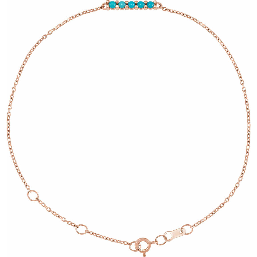 Gold Turquoise Bar Bracelet Rose Gold