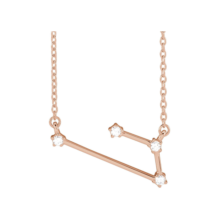 Diamond Zodiac Constellation Necklace Rose Gold: Aries