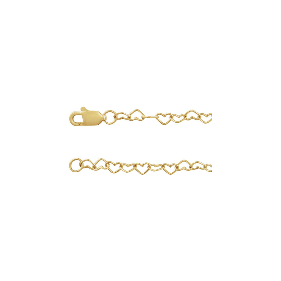 Gold Heart Cable Chain Anklet