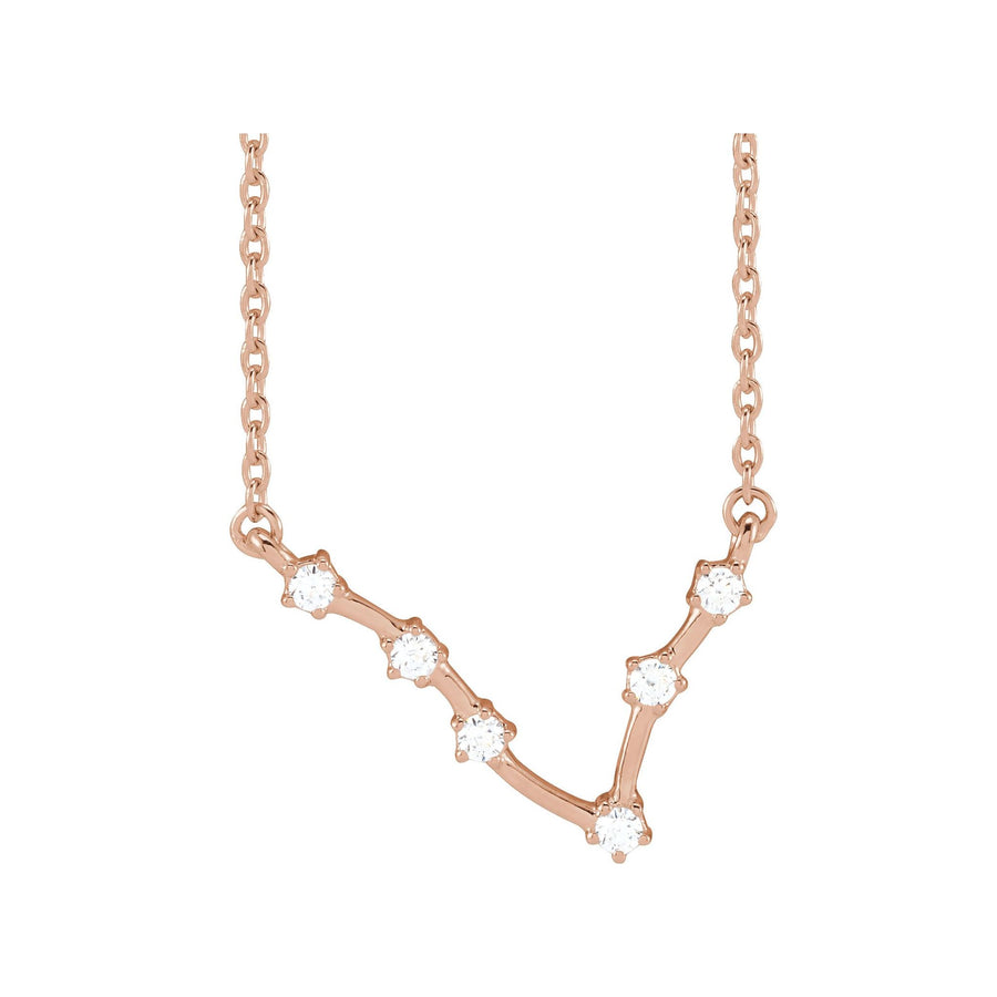 Diamond Zodiac Constellation Necklace Rose Gold: Pisces 