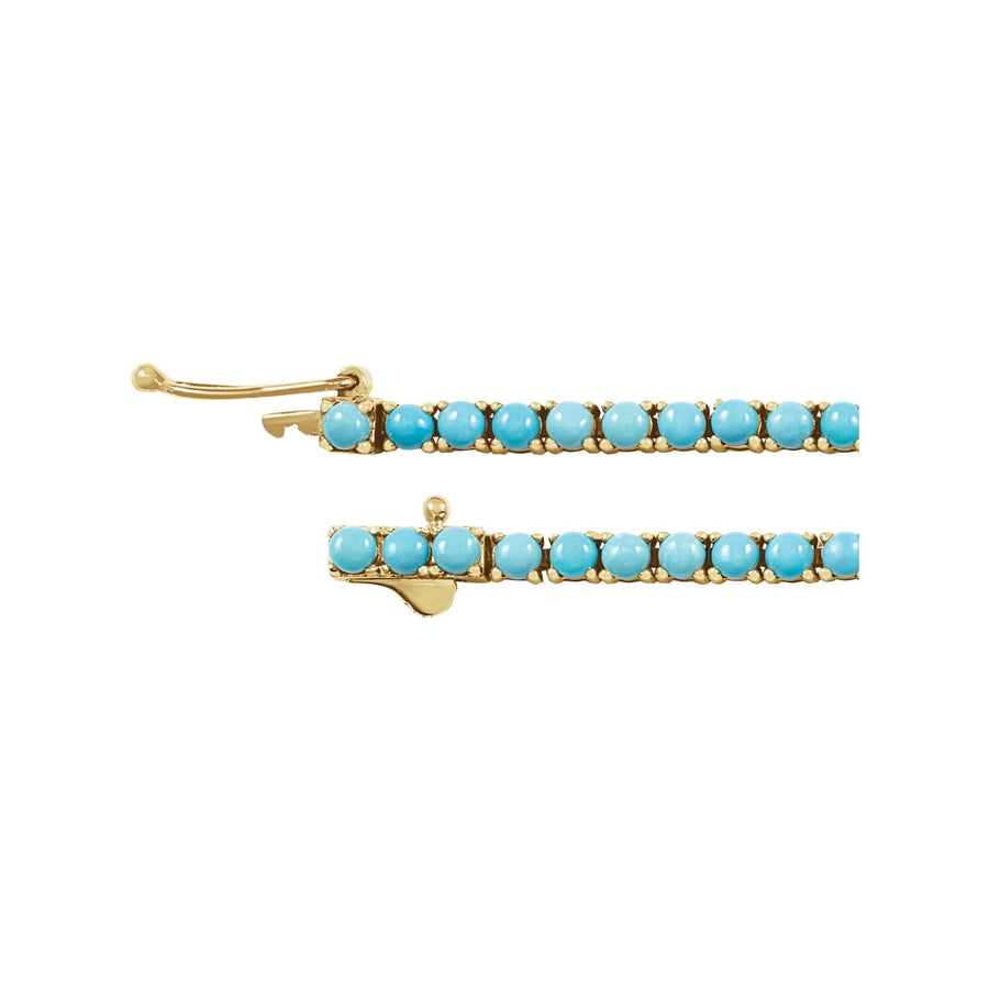 Turquoise Tennis Bracelet Yellow Gold