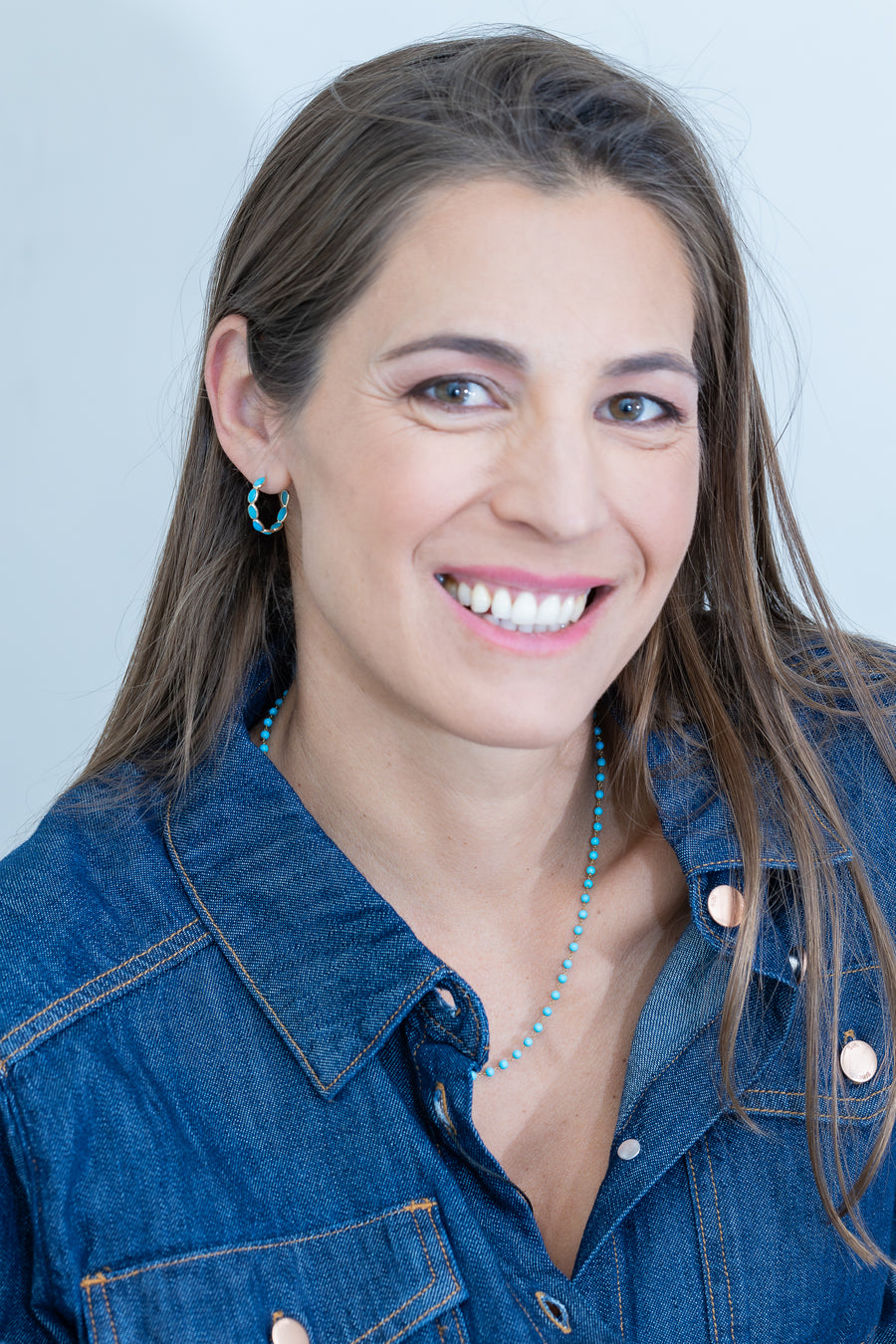 Rancho Azul Turquoise Hoops