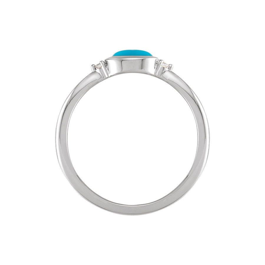 Oval Turquoise & Diamond Ring White Gold