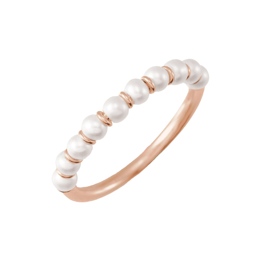 Pearl and Gold Ring Rose  Gold