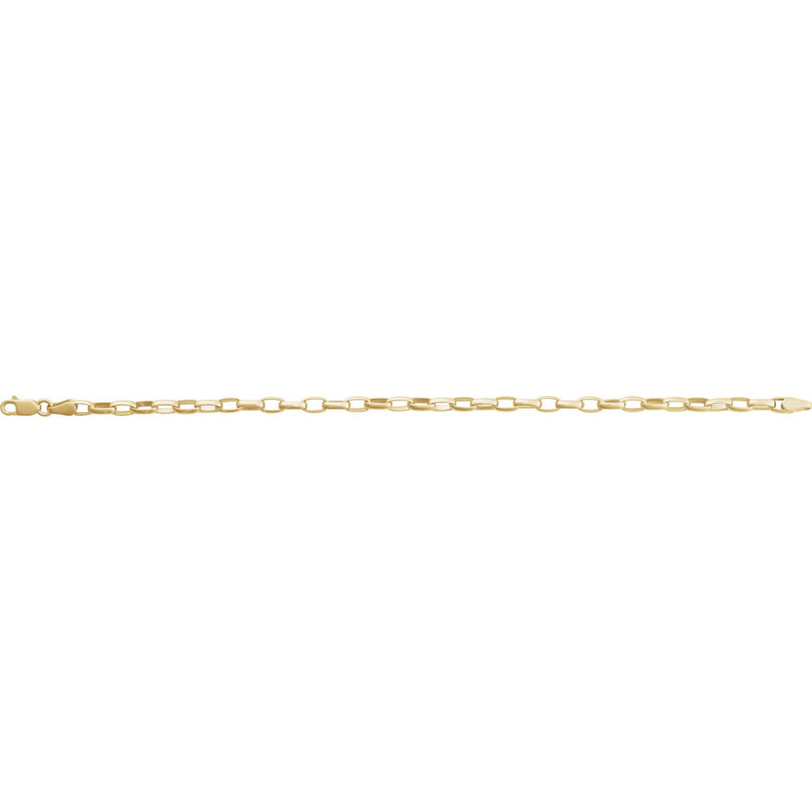 Gold Puffed Oval Cable Chain Bracelet