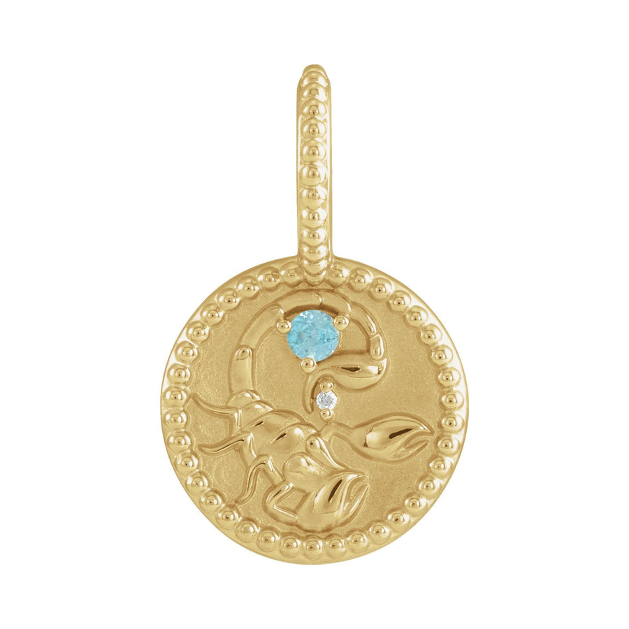 Gold and Diamond Zodiac Charm Scorpio Yellow Gold