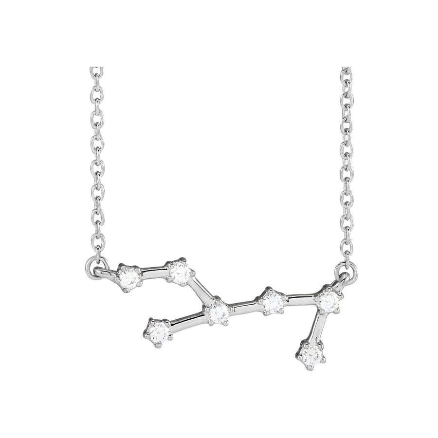 Diamond Zodiac Constellation Necklace White Gold: Virgo