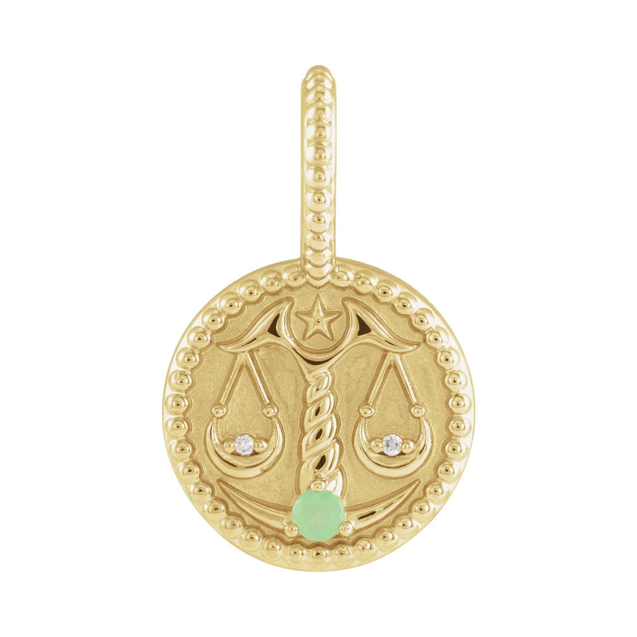 Gold and Diamond Zodiac Charm Cancer Yellow Gold