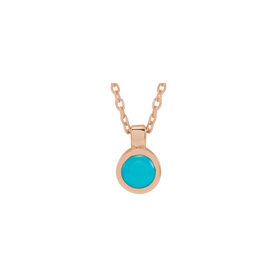 Turquoise Bezel-Set Necklace Rose Gold