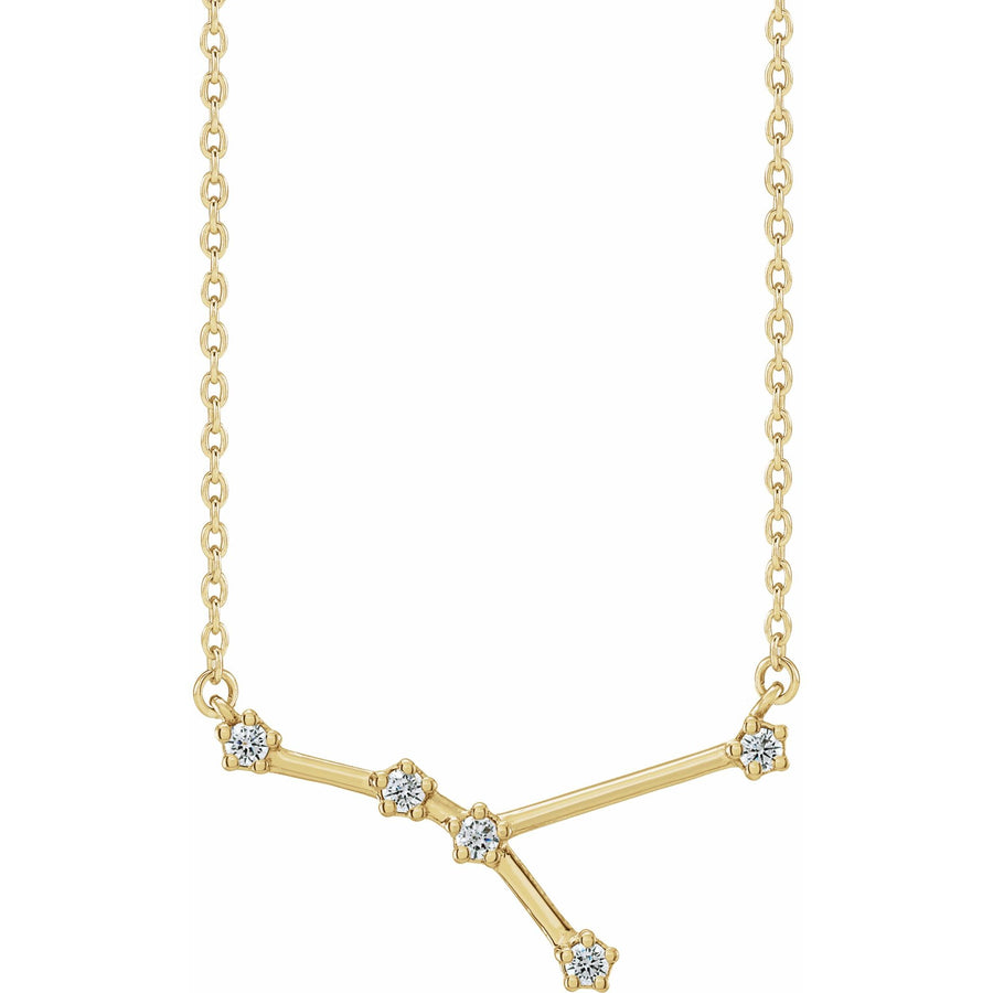 Diamond Zodiac Constellation Necklace Yellow Gold: Cancer  