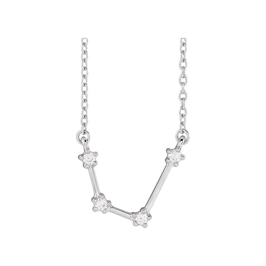 Diamond Zodiac Constellation Necklace White Gold: Aquarius 