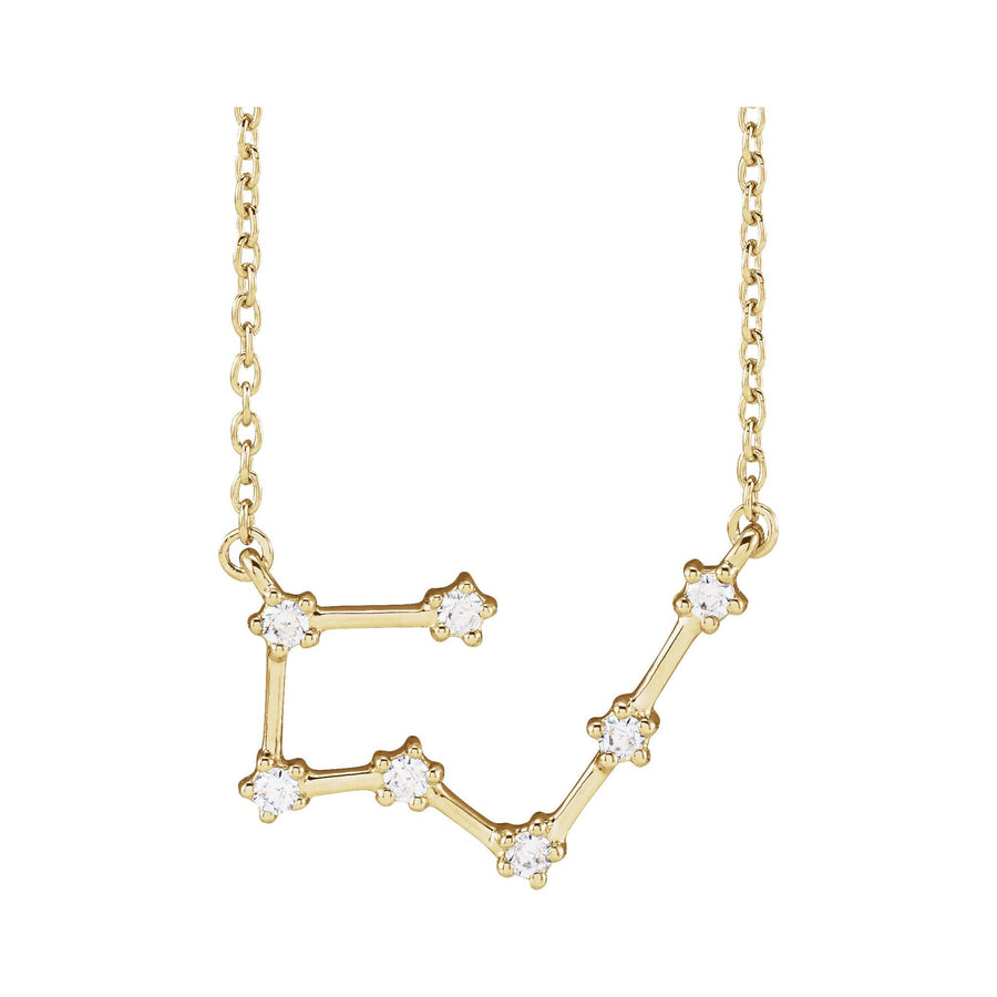 Diamond Zodiac Constellation Necklace Yellow Gold: Taurus 