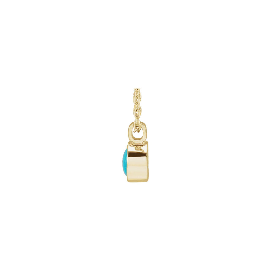 Turquoise Bezel-Set Necklace Yellow Gold