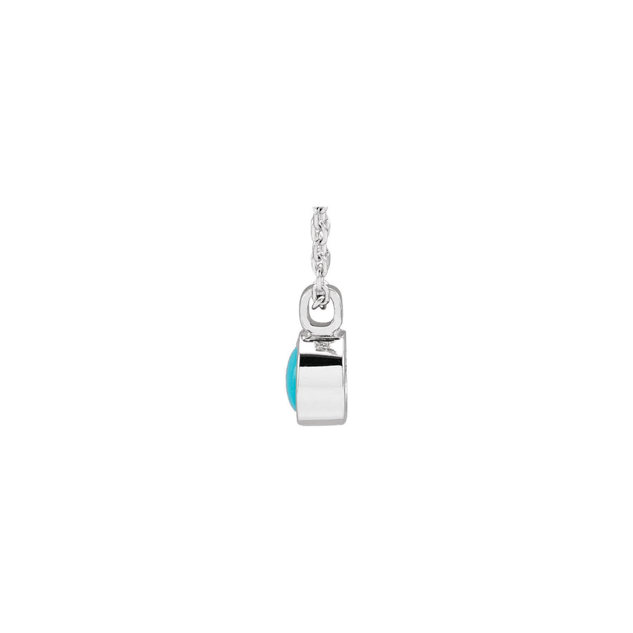 Turquoise Bezel-Set Necklace White Gold