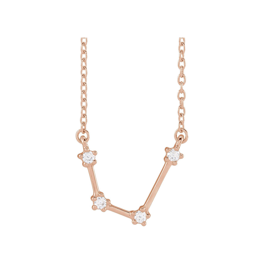 Diamond Zodiac Constellation Necklace Rose Gold: Aquarius 