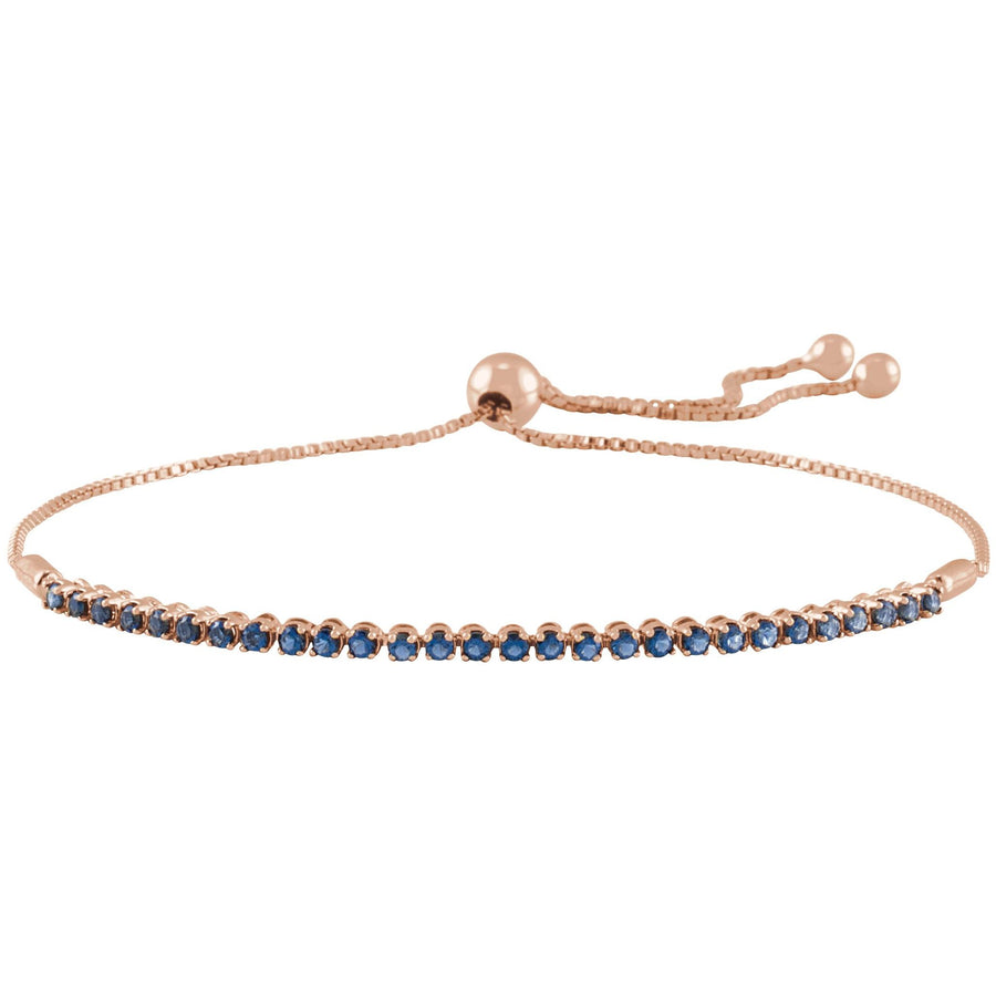 Multi Sapphire Bolo Bracelet 14k Rose Gold